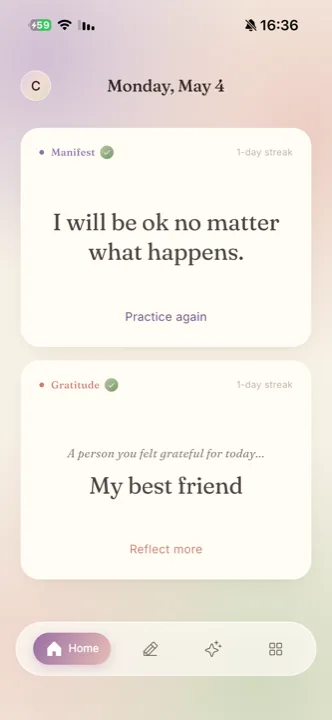 Lumee daily home screen